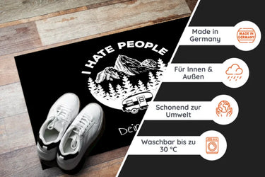 Personalisierte Fußmatte - Ich hasse Menschen